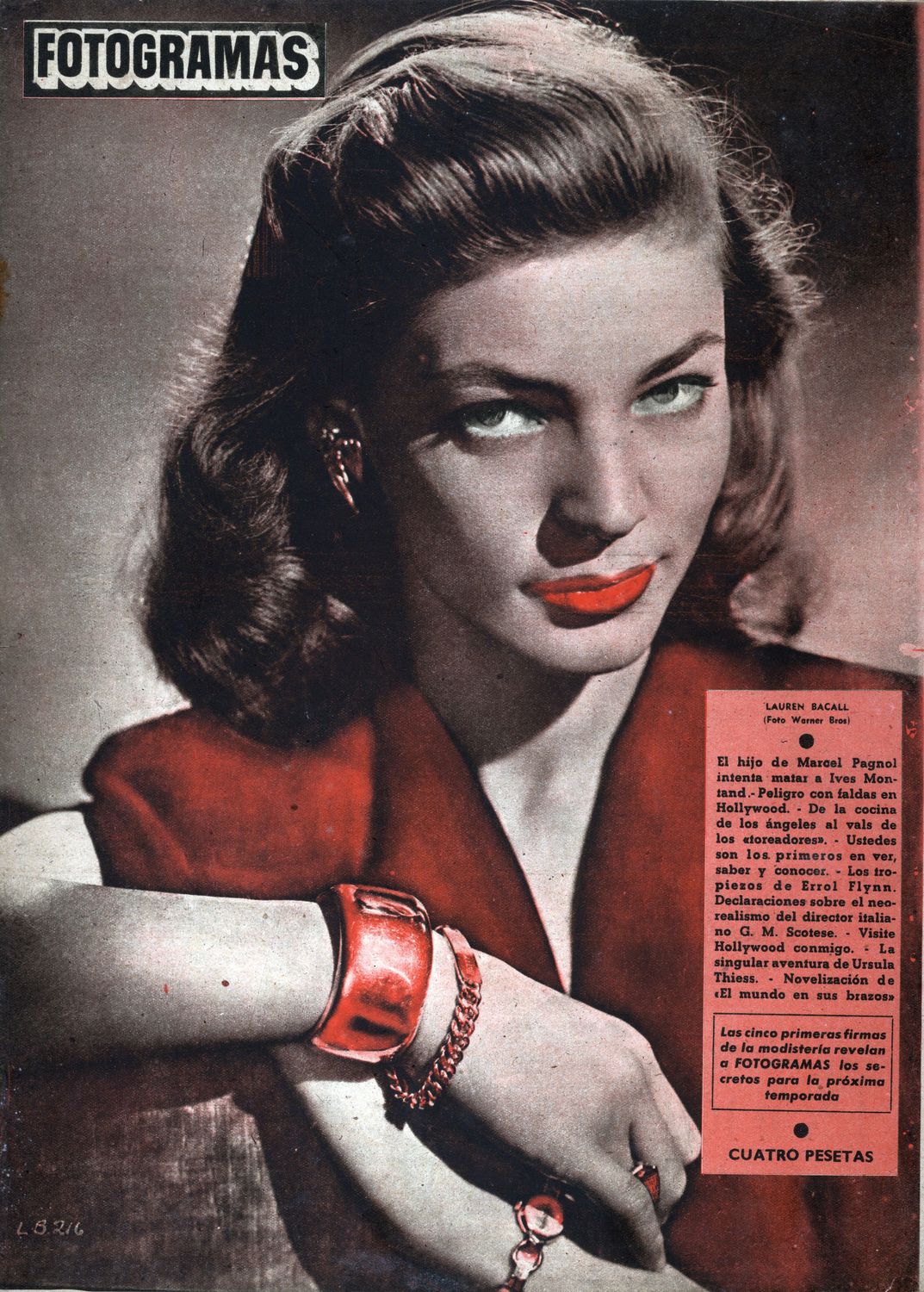FOTOGRAMAS magazine side cover Issue 171 22 February 1952