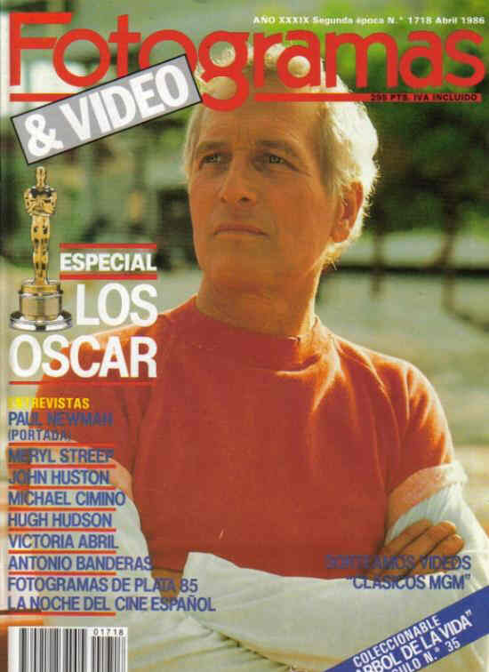 FOTOGRAMAS magazine side cover Issue 1718 April 1986