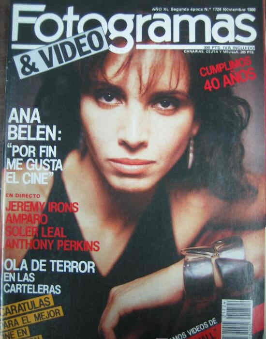 FOTOGRAMAS magazine side cover Issue 1724 November 1986
