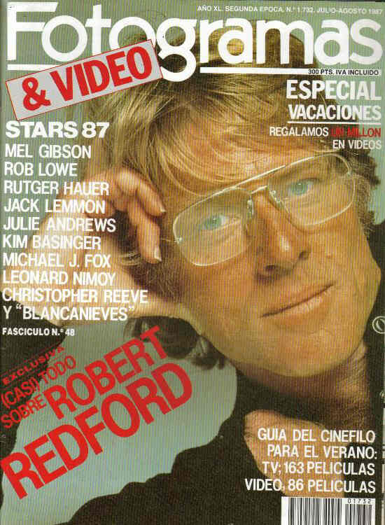 FOTOGRAMAS magazine side cover Issue 1732 July/August 1987