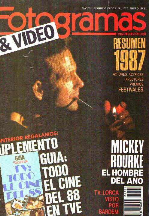 FOTOGRAMAS magazine side cover Issue 1737 January 1988