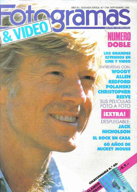 FOTOGRAMAS magazine side cover Issue 1744 September 1988