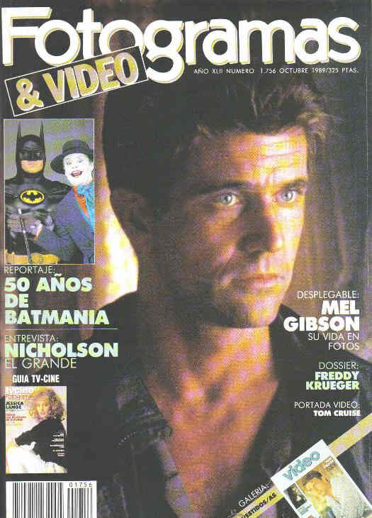 FOTOGRAMAS magazine side cover Issue 1756 October 1989