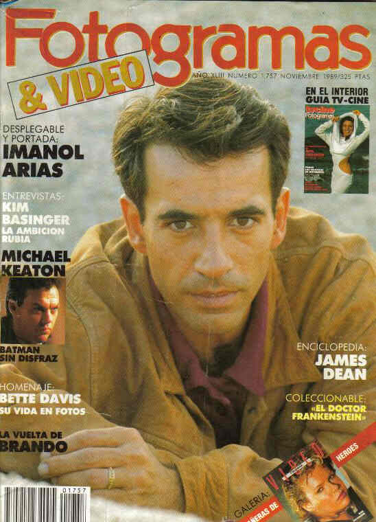 FOTOGRAMAS magazine side cover Issue 1757 November 1989