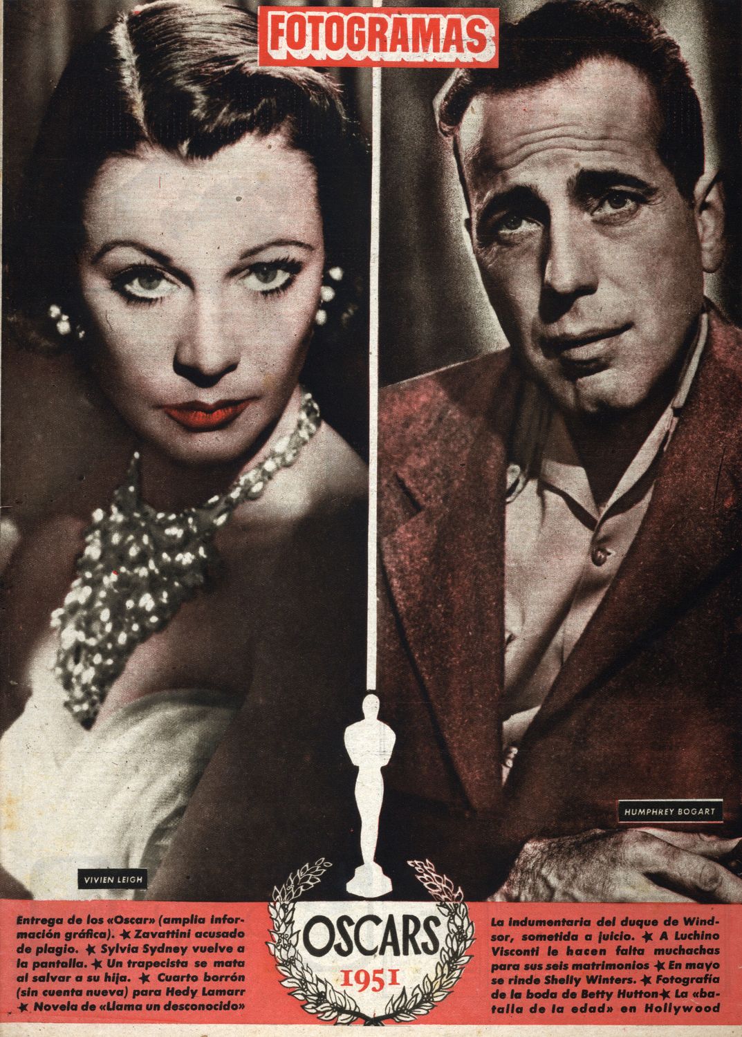 FOTOGRAMAS magazine side cover Issue 176 28 March 1952
