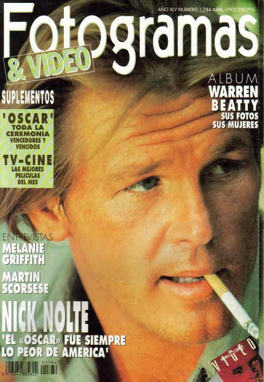 FOTOGRAMAS magazine side cover Issue 1784 April 1992