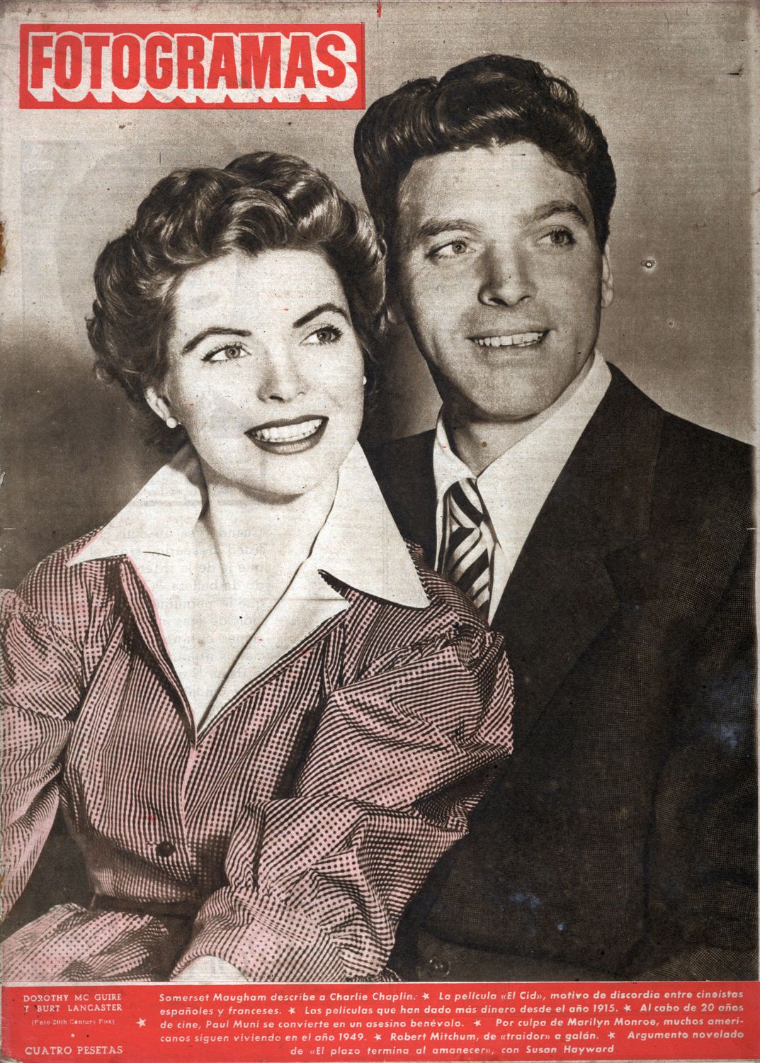 FOTOGRAMAS magazine side cover Issue 179 18 April 1952