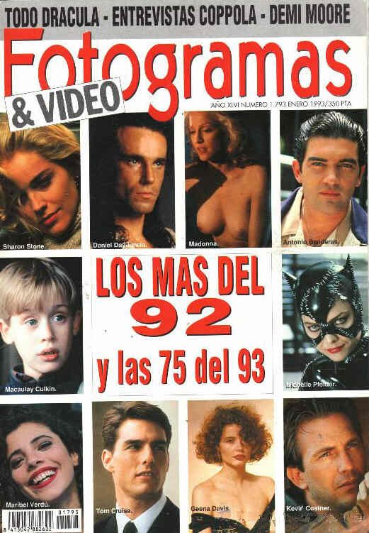 FOTOGRAMAS magazine side cover Issue 1793 January 1993