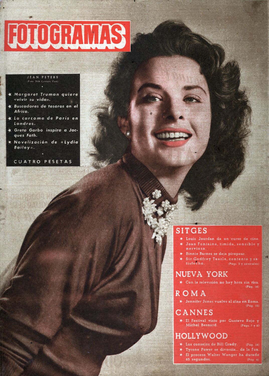 FOTOGRAMAS magazine side cover Issue 183 16 May 1952