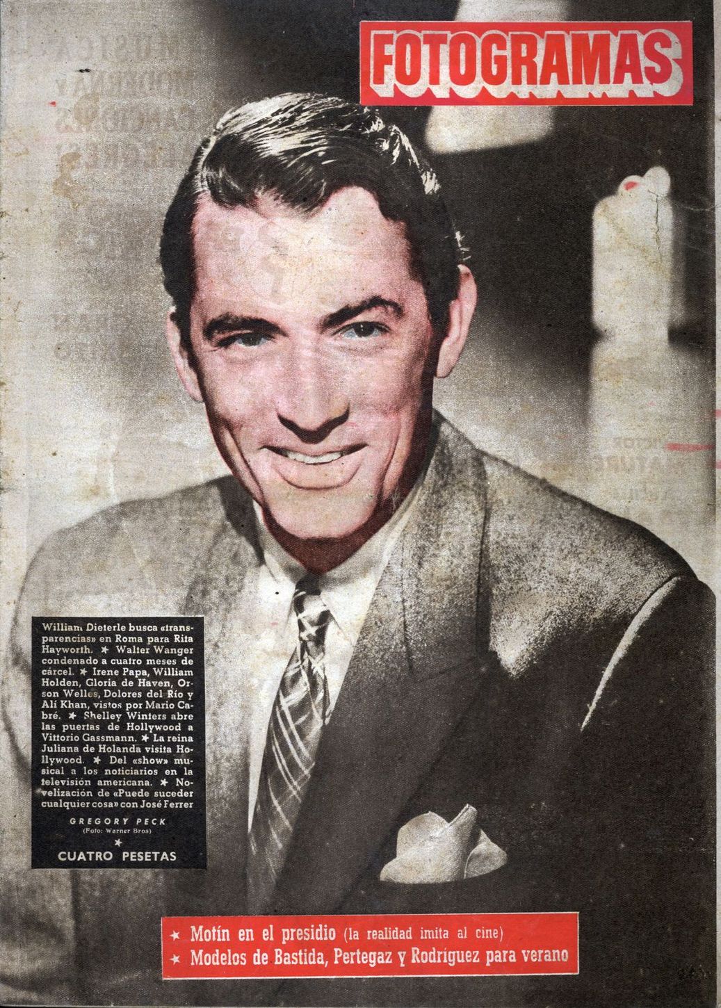 FOTOGRAMAS magazine side cover Issue 184 23 May 1952