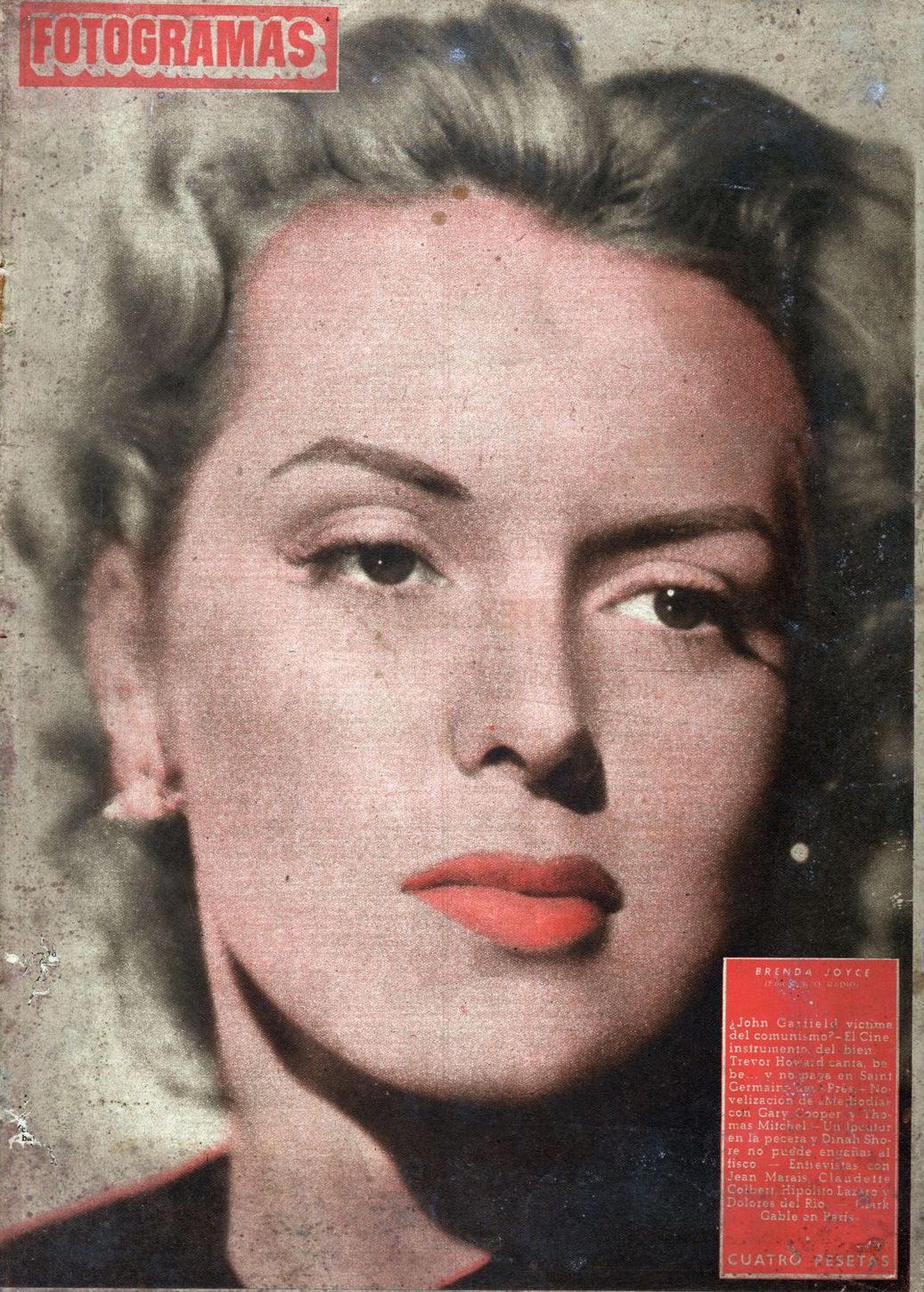 FOTOGRAMAS magazine side cover Issue 185 30 May 1952