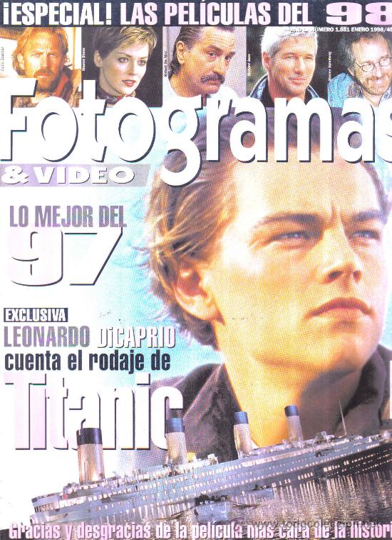 FOTOGRAMAS magazine side cover Issue 1851 January 1998