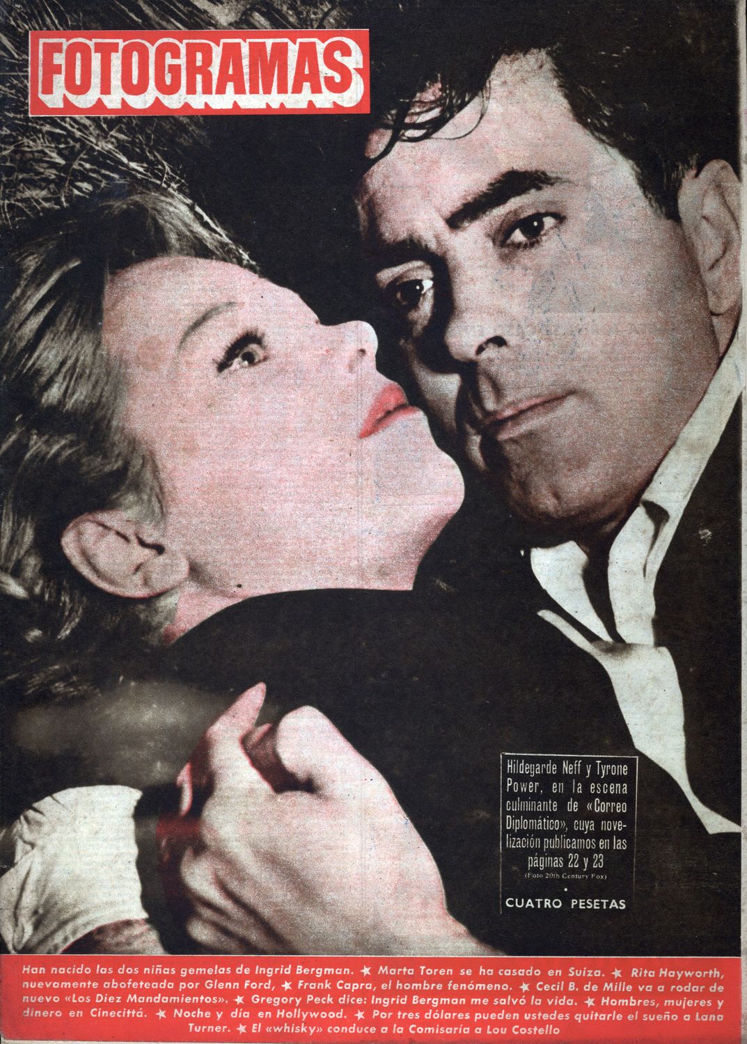 FOTOGRAMAS magazine side cover Issue 188 20 June 1952