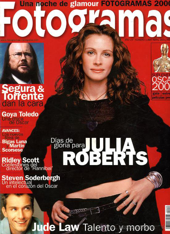 FOTOGRAMAS magazine side cover Issue 1890 April 2001