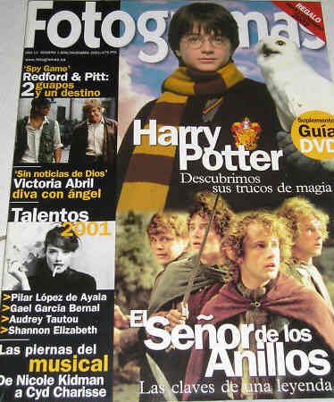 FOTOGRAMAS magazine side cover Issue 1898 December 2001