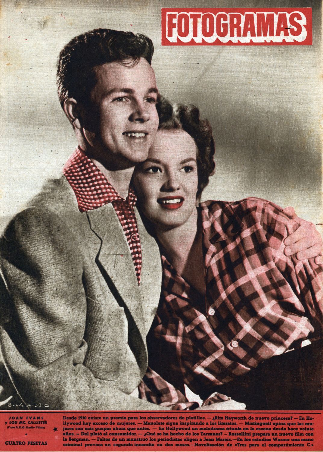 FOTOGRAMAS magazine side cover Issue 194 8 August 1952