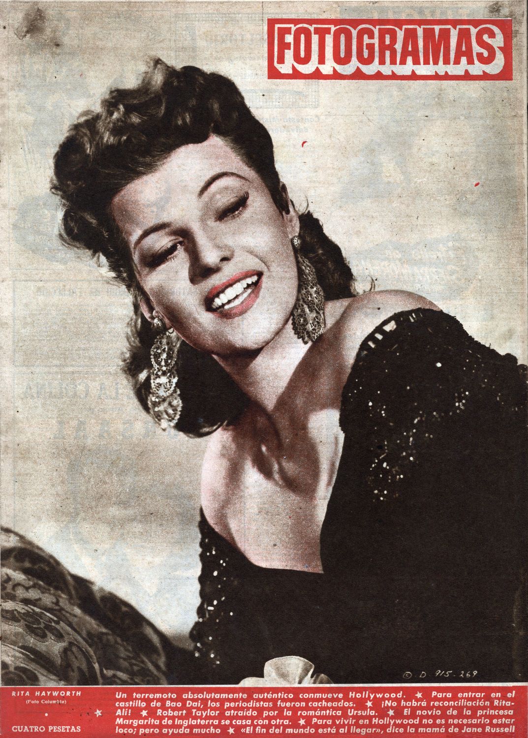 FOTOGRAMAS magazine side cover Issue 197 29 August 1952