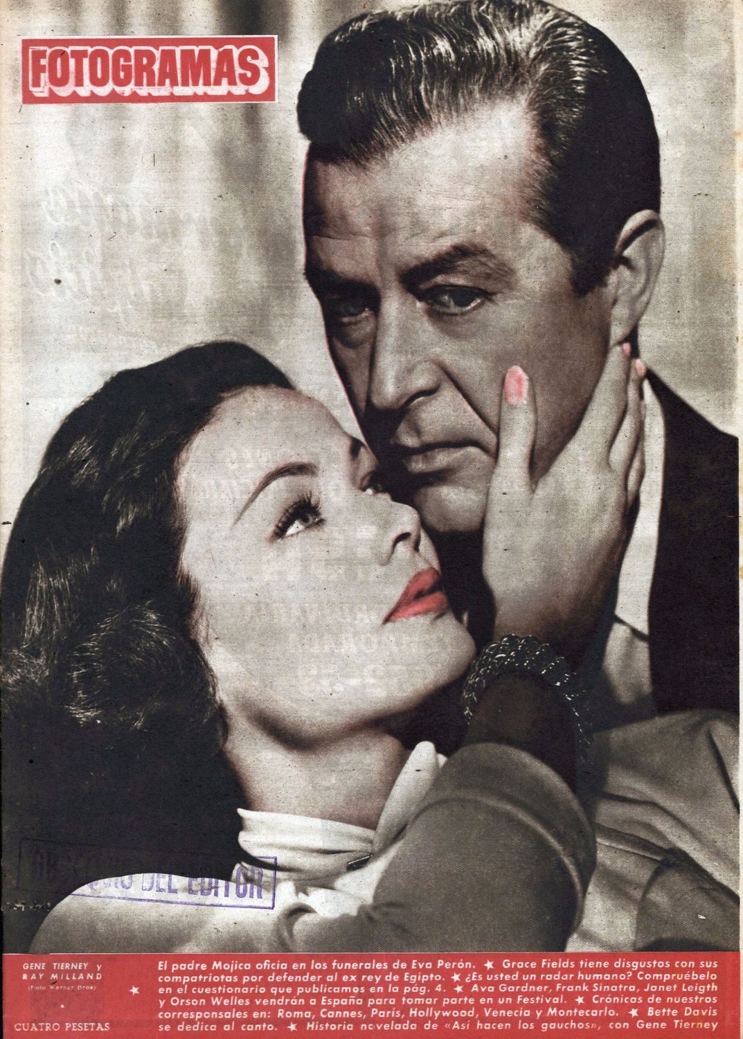 FOTOGRAMAS magazine side cover Issue 198 5 September 1952