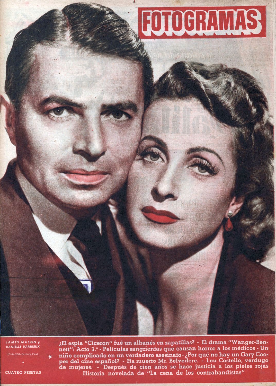 FOTOGRAMAS magazine side cover Issue 201 26 September 1952