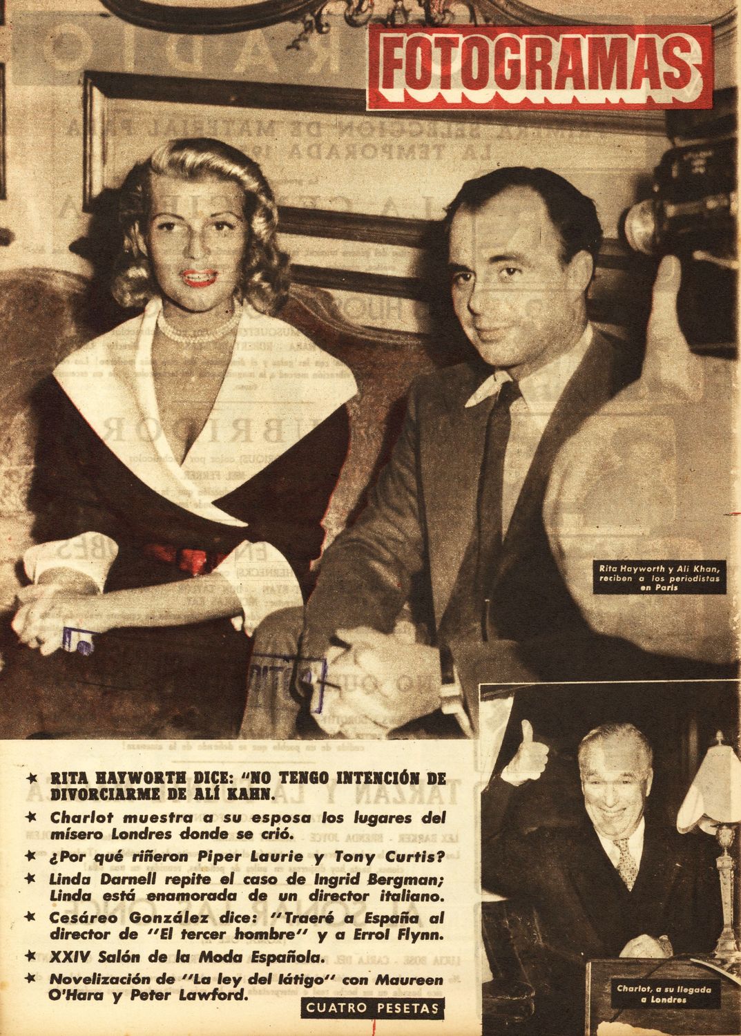 FOTOGRAMAS magazine side cover Issue 202 3 October 1952