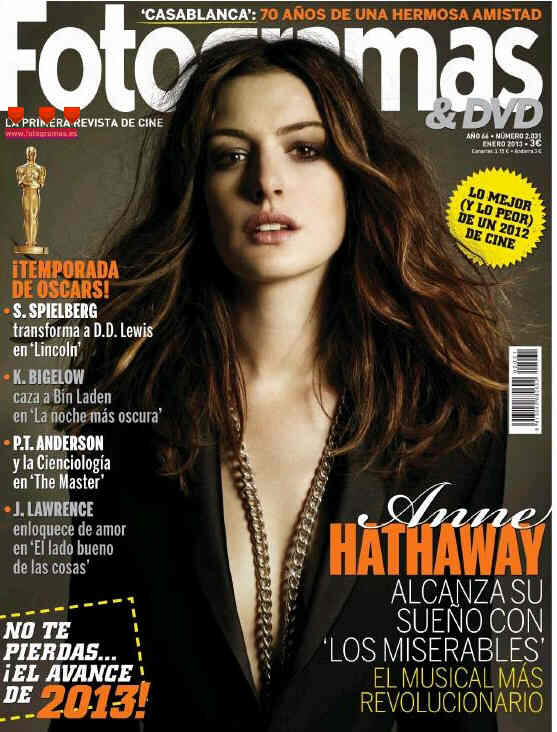 FOTOGRAMAS magazine side cover Issue 2031 January 2013