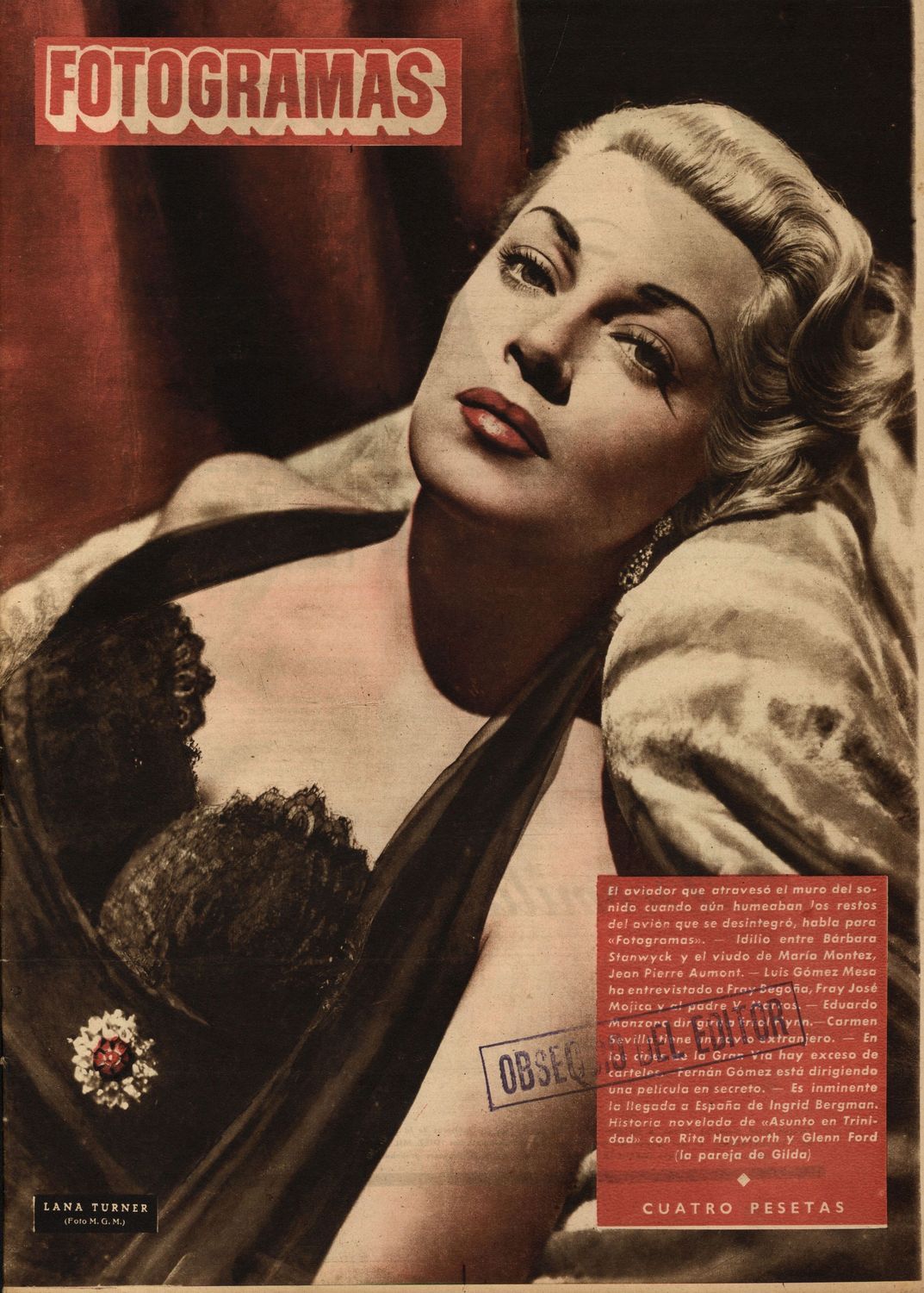 FOTOGRAMAS magazine side cover Issue 204 17 October 1952