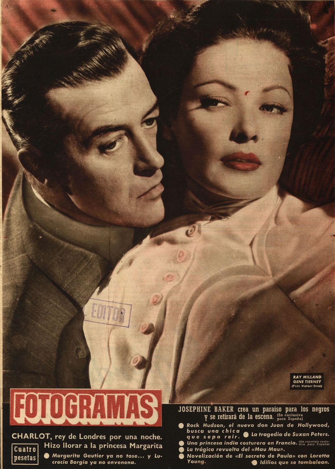 FOTOGRAMAS magazine side cover Issue 207 7 November 1952