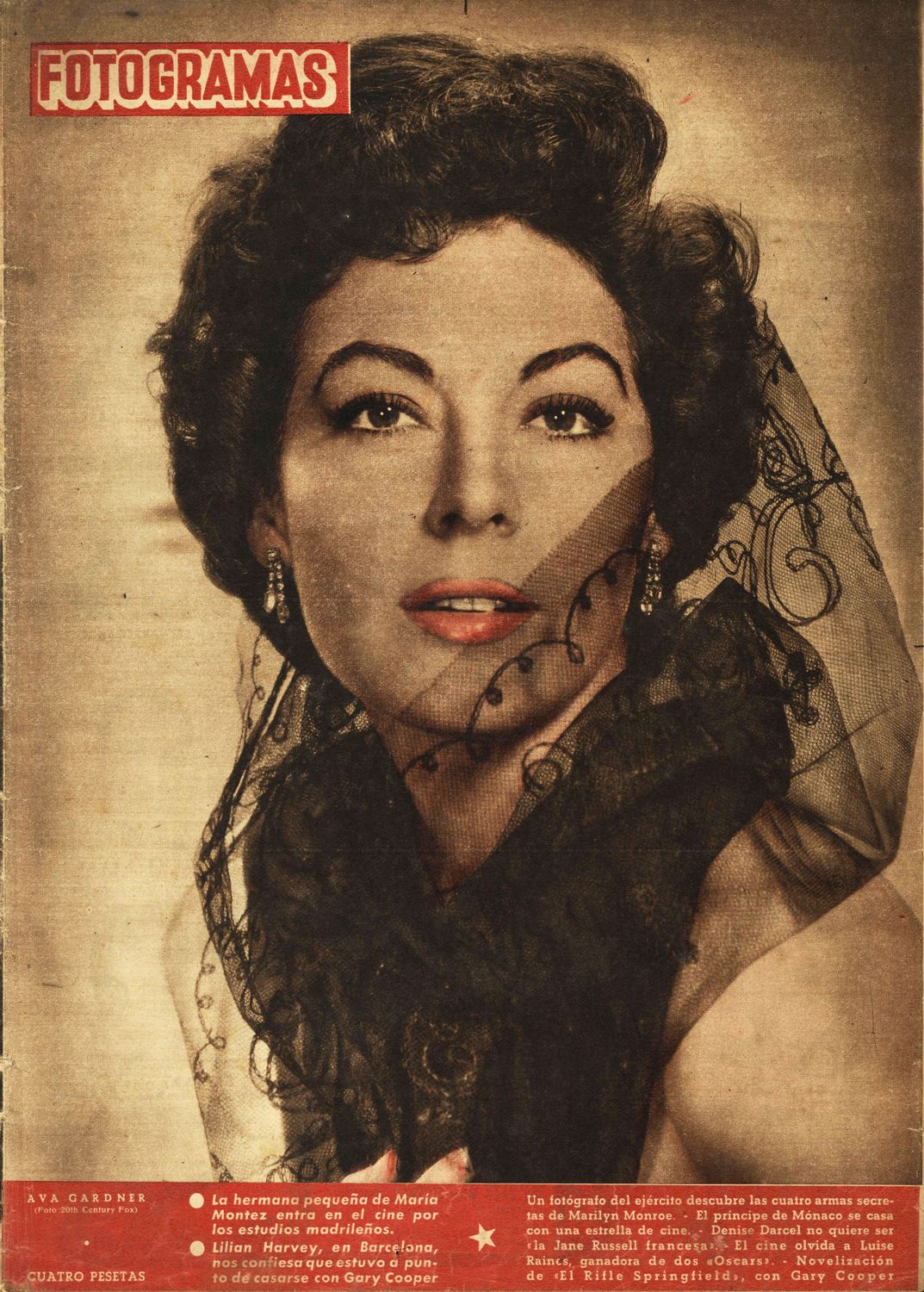 FOTOGRAMAS magazine side cover Issue 211 5 December 1952