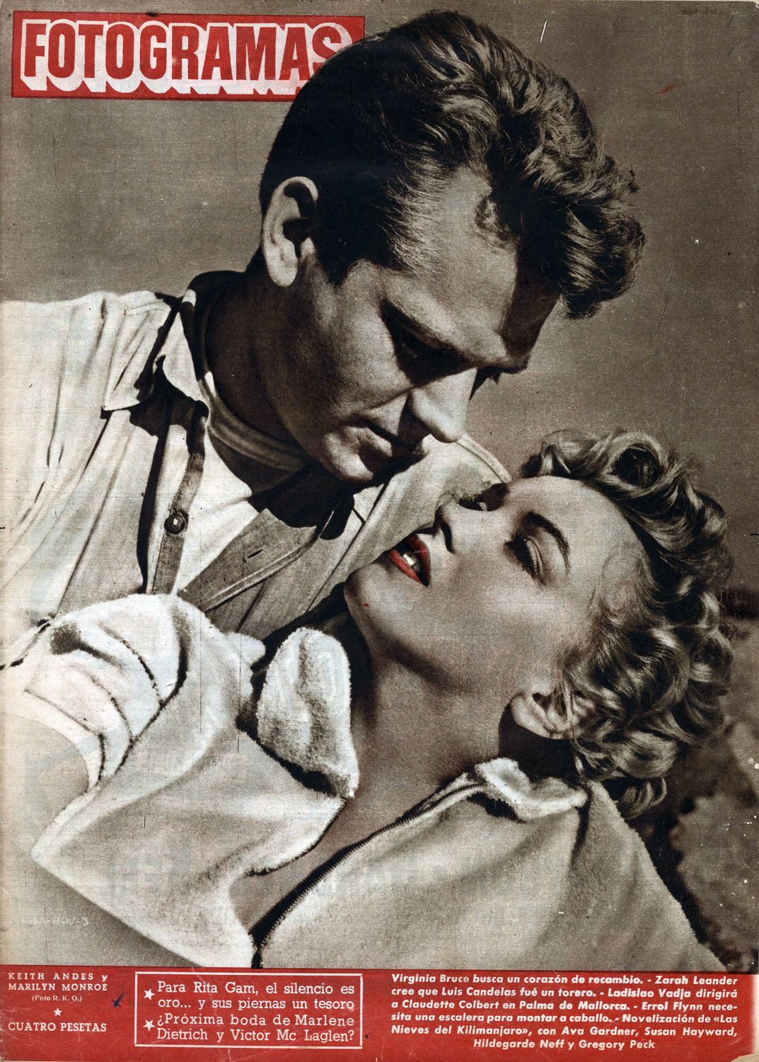 FOTOGRAMAS magazine side cover Issue 212 12 December 1952