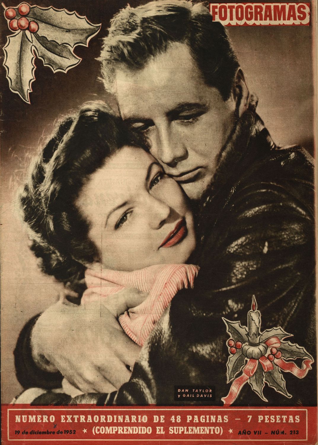 FOTOGRAMAS magazine side cover Issue 213 19 December 1952