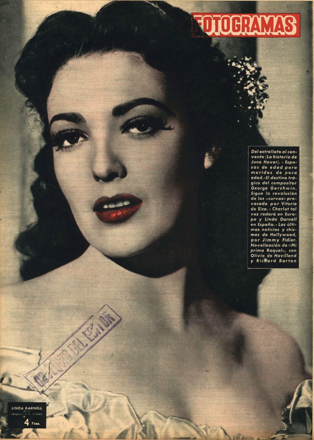 FOTOGRAMAS magazine side cover Issue 225 13 March 1953