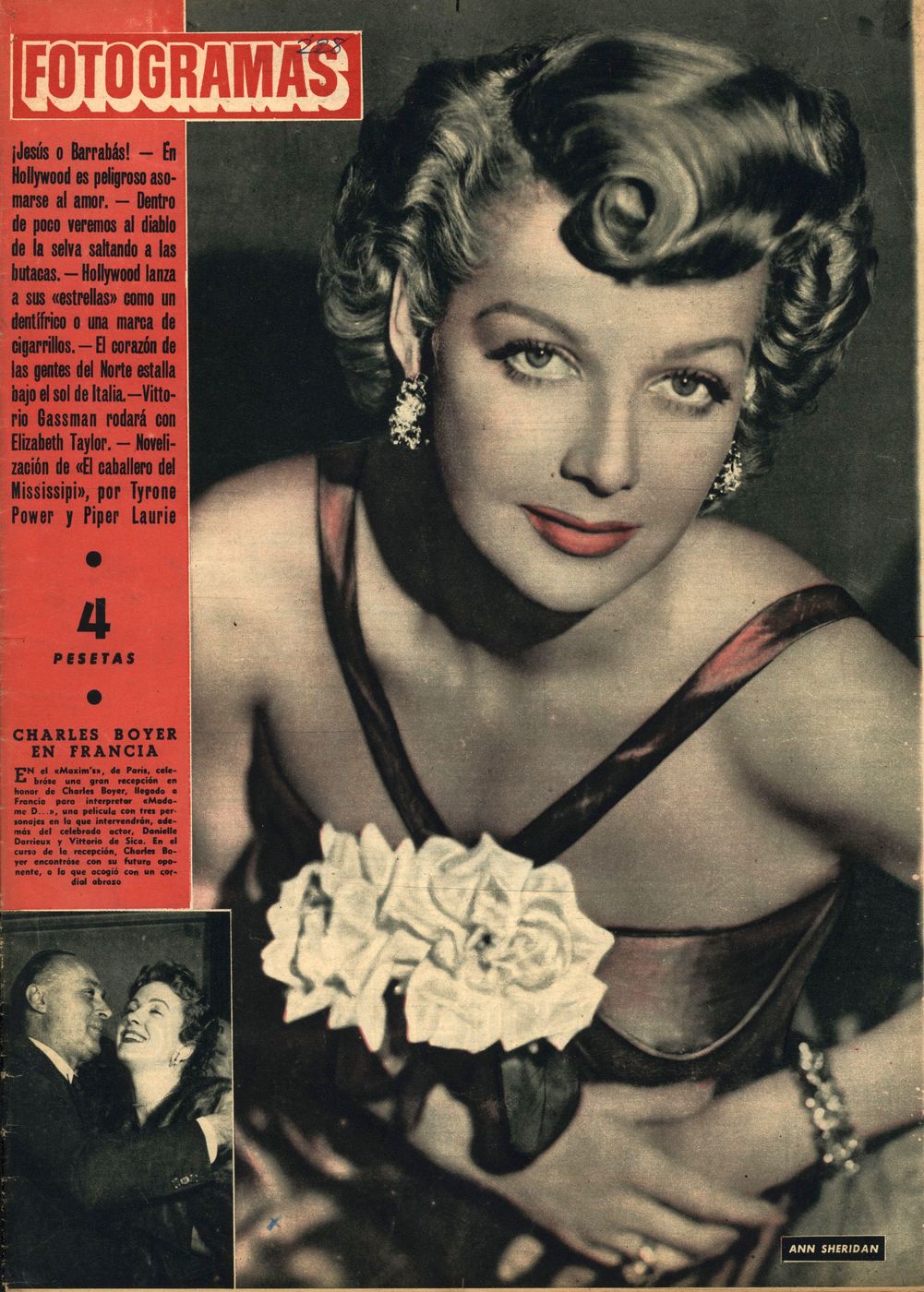 FOTOGRAMAS magazine side cover Issue 228 3 April 1953