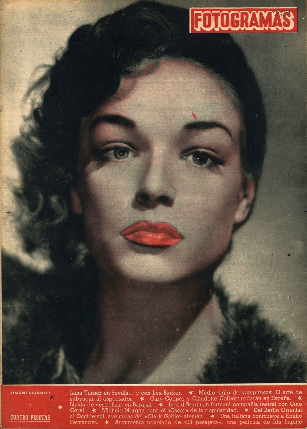FOTOGRAMAS magazine side cover Issue 229 10 April 1953
