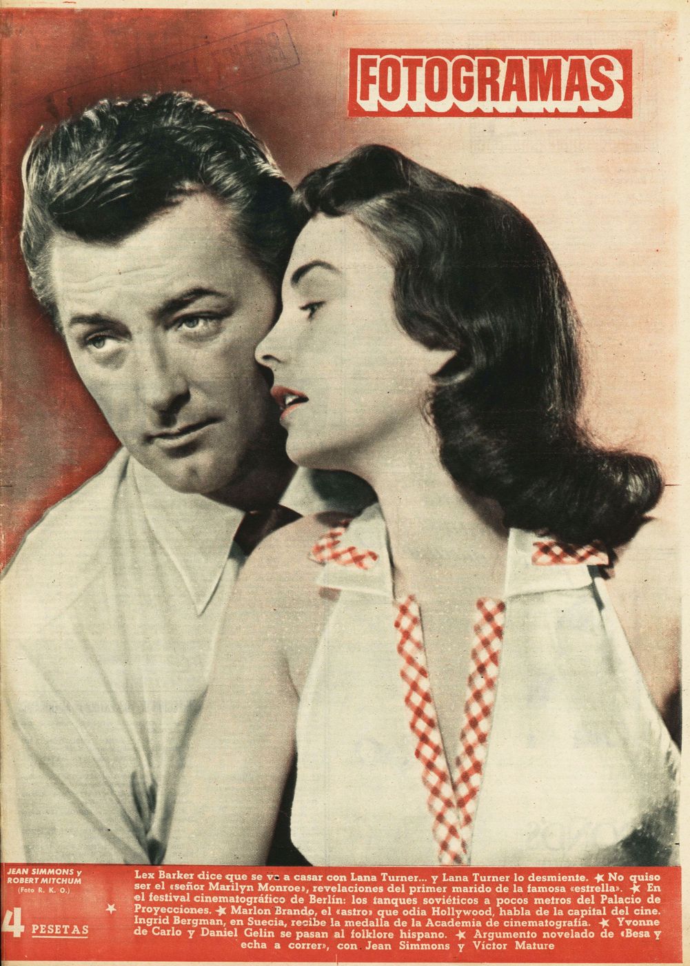 FOTOGRAMAS magazine side cover Issue 242 10 July 1953