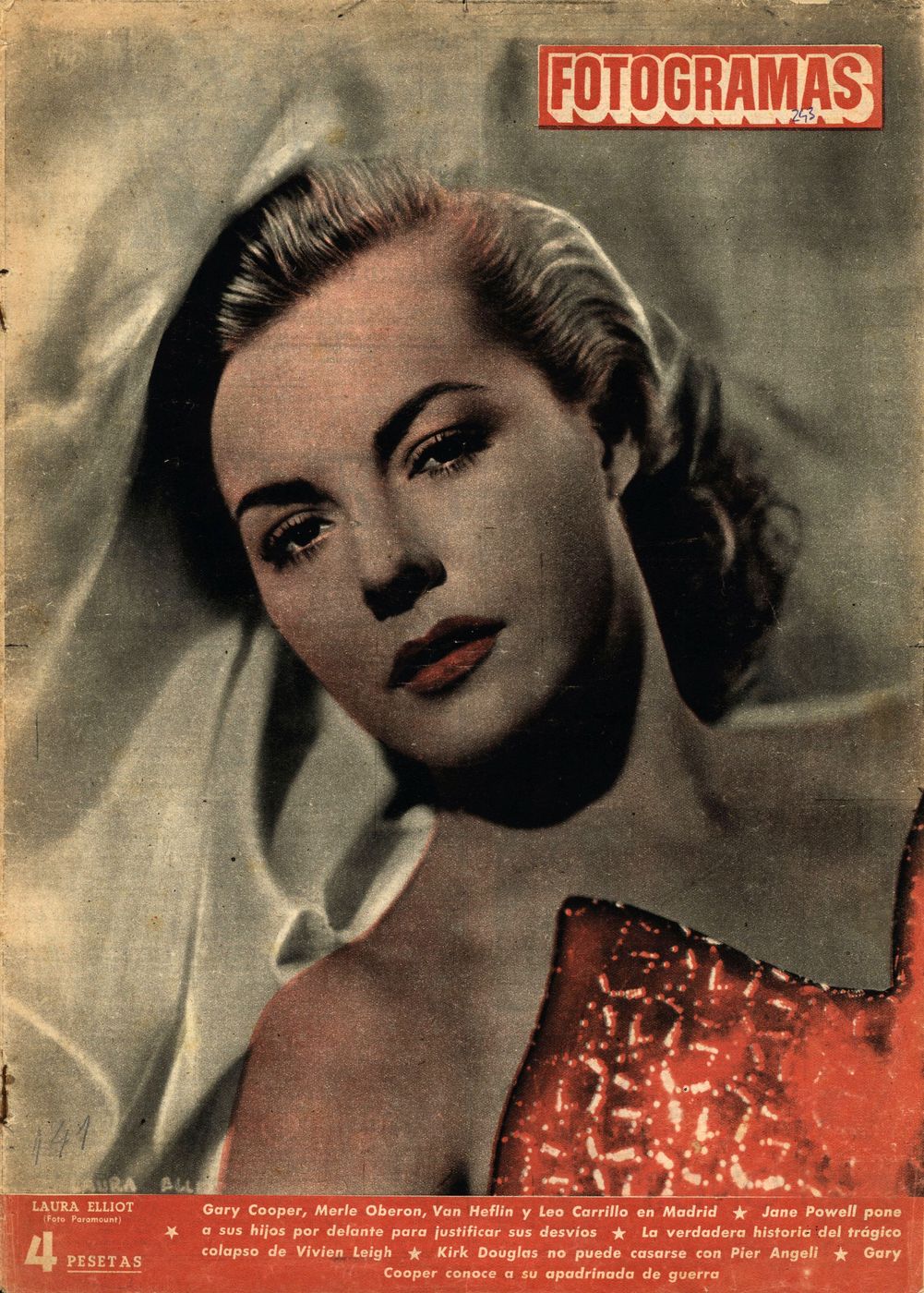 FOTOGRAMAS magazine side cover Issue 243 17 July 1953