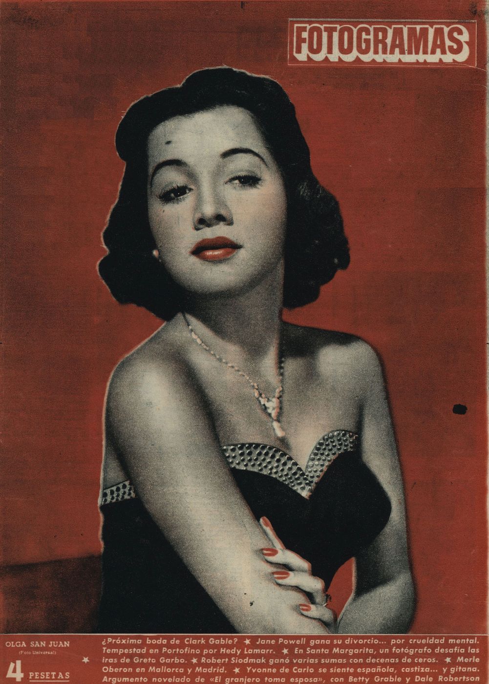 FOTOGRAMAS magazine side cover Issue 248 21 August 1953