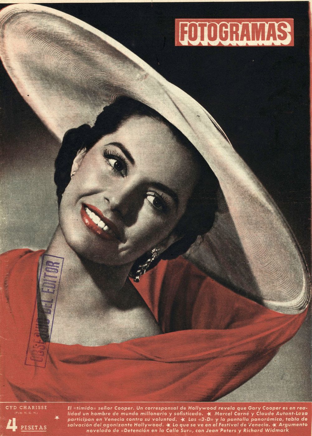 FOTOGRAMAS magazine side cover Issue 249 28 August 1953
