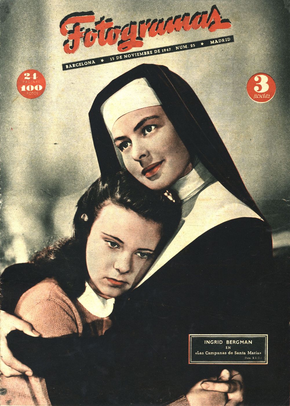 FOTOGRAMAS magazine side cover Issue 25 15 November 1947