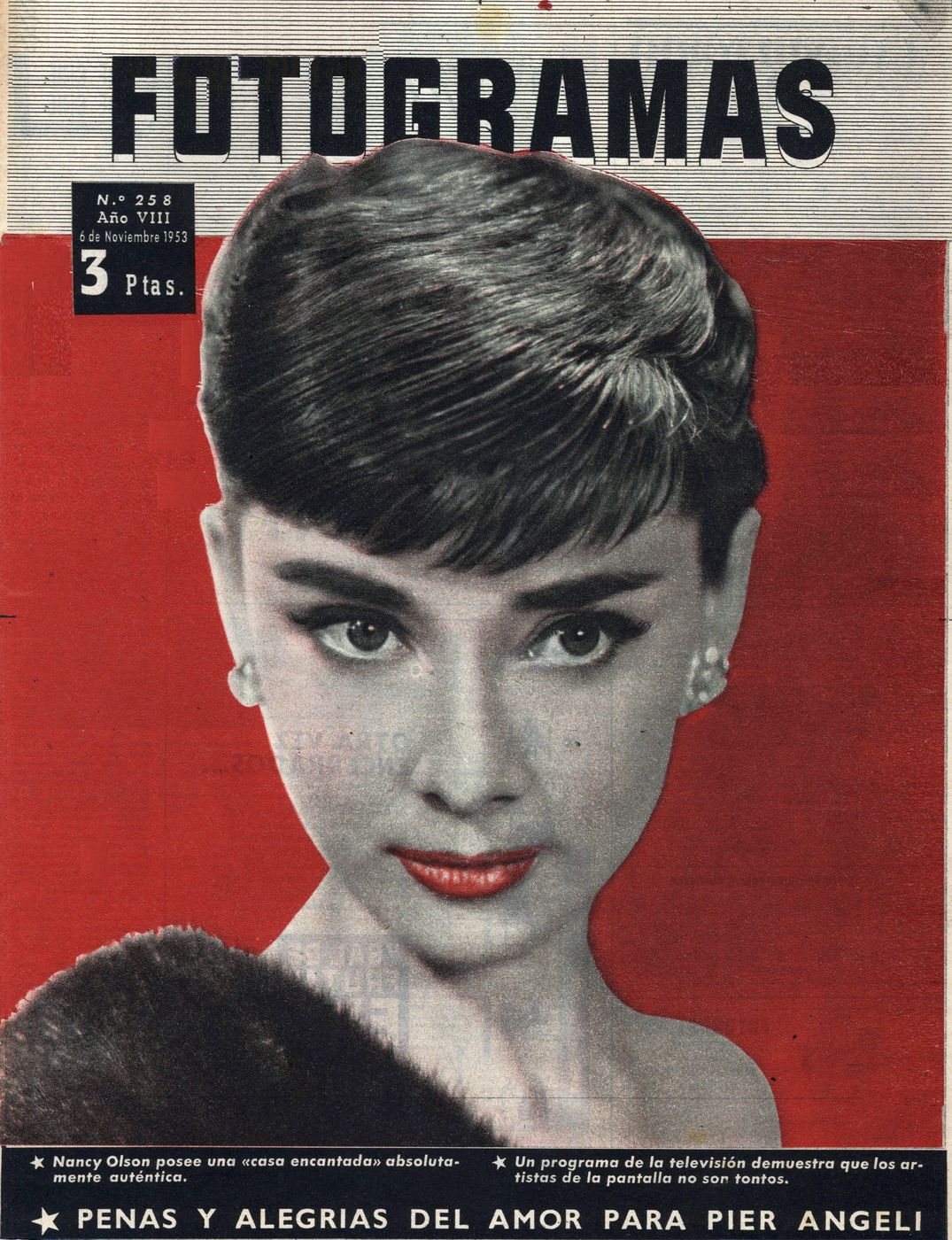 FOTOGRAMAS magazine side cover Issue 258 6 November 1953