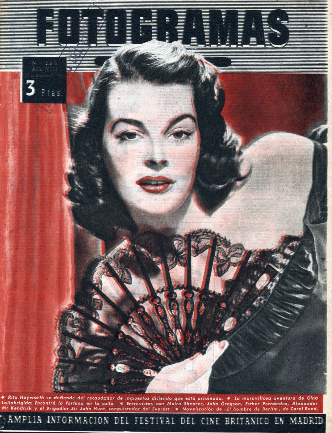 FOTOGRAMAS magazine side cover Issue 260 20 November 1953