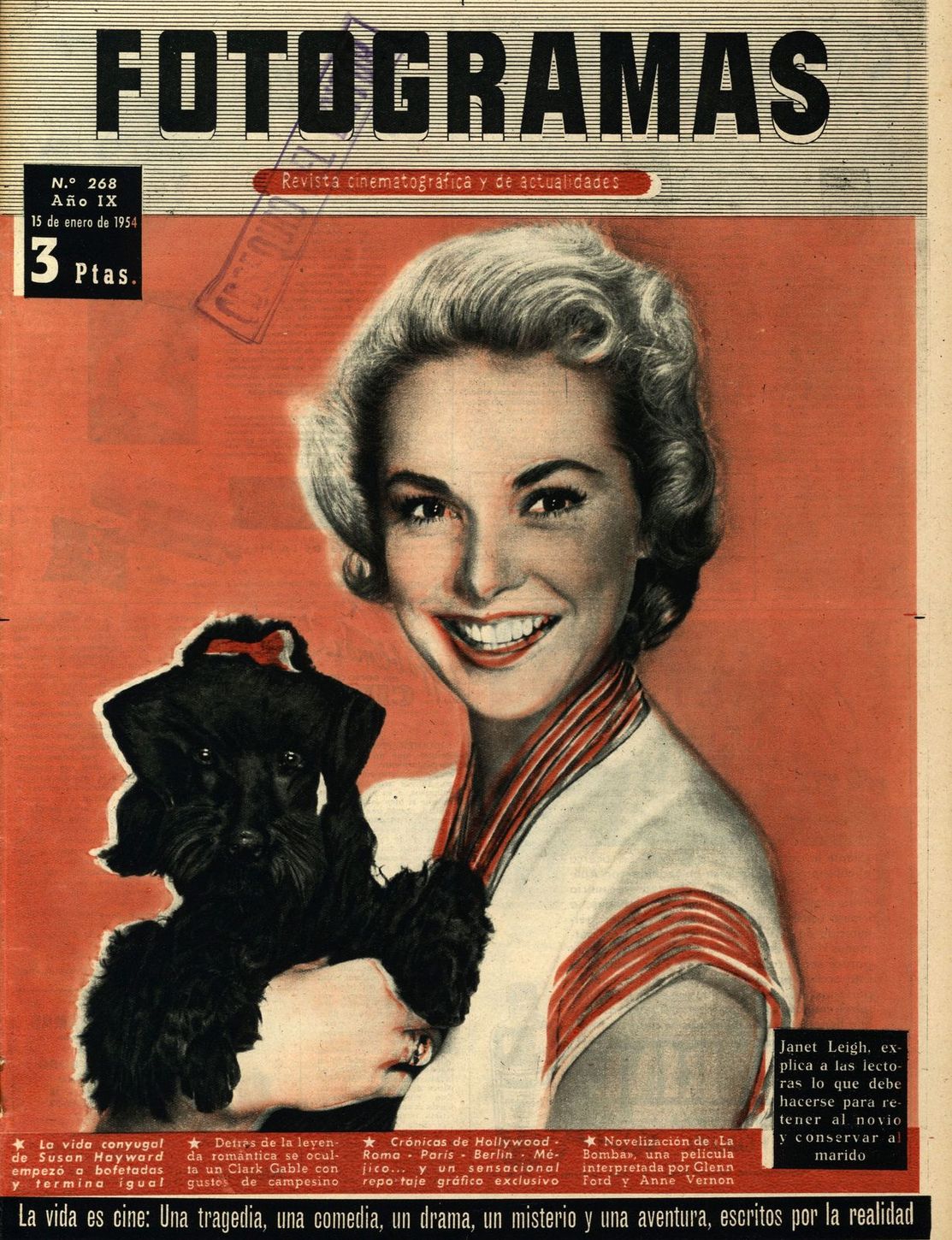 FOTOGRAMAS magazine side cover Issue 268 15 January 1954