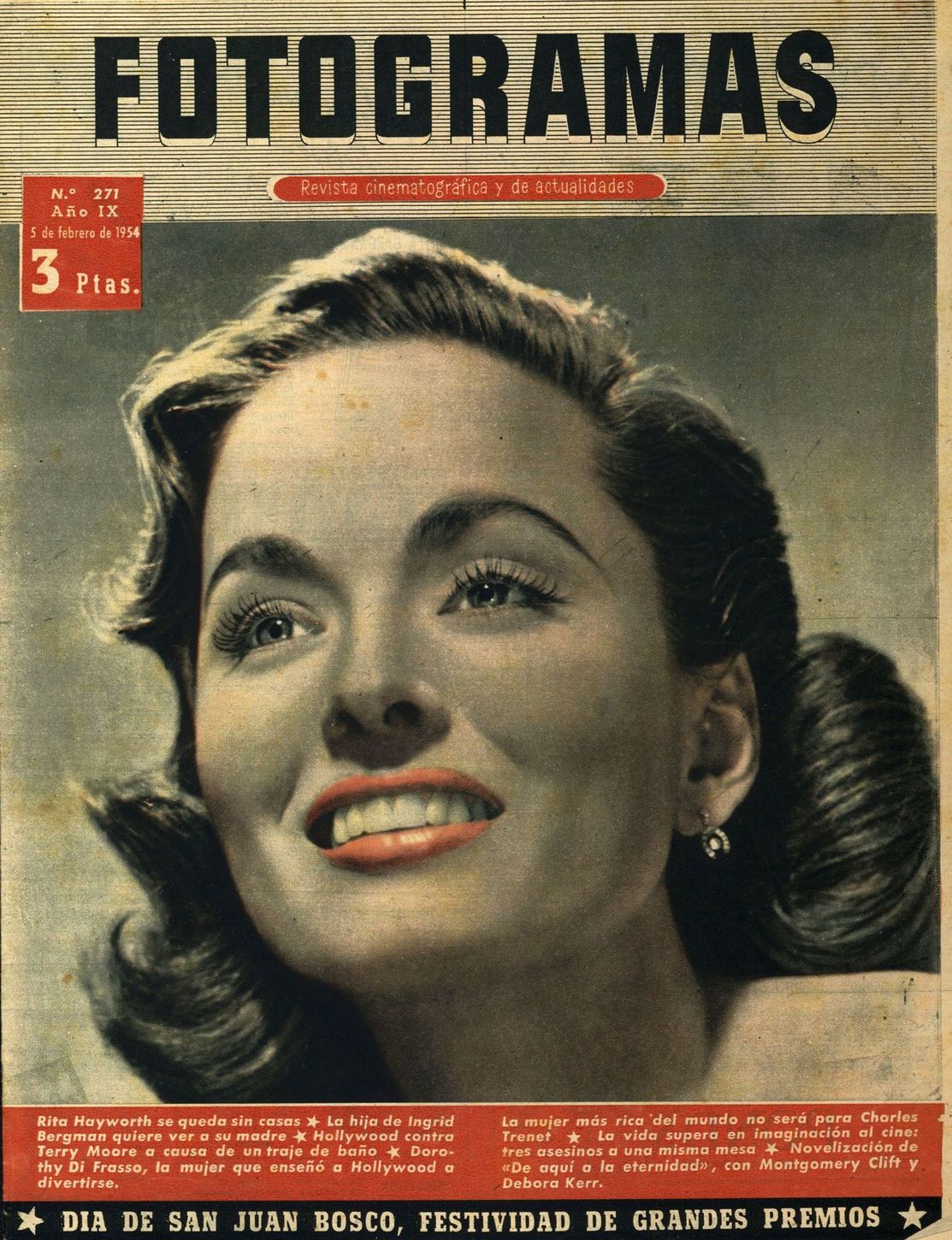 FOTOGRAMAS magazine side cover Issue 271 5 February 1954