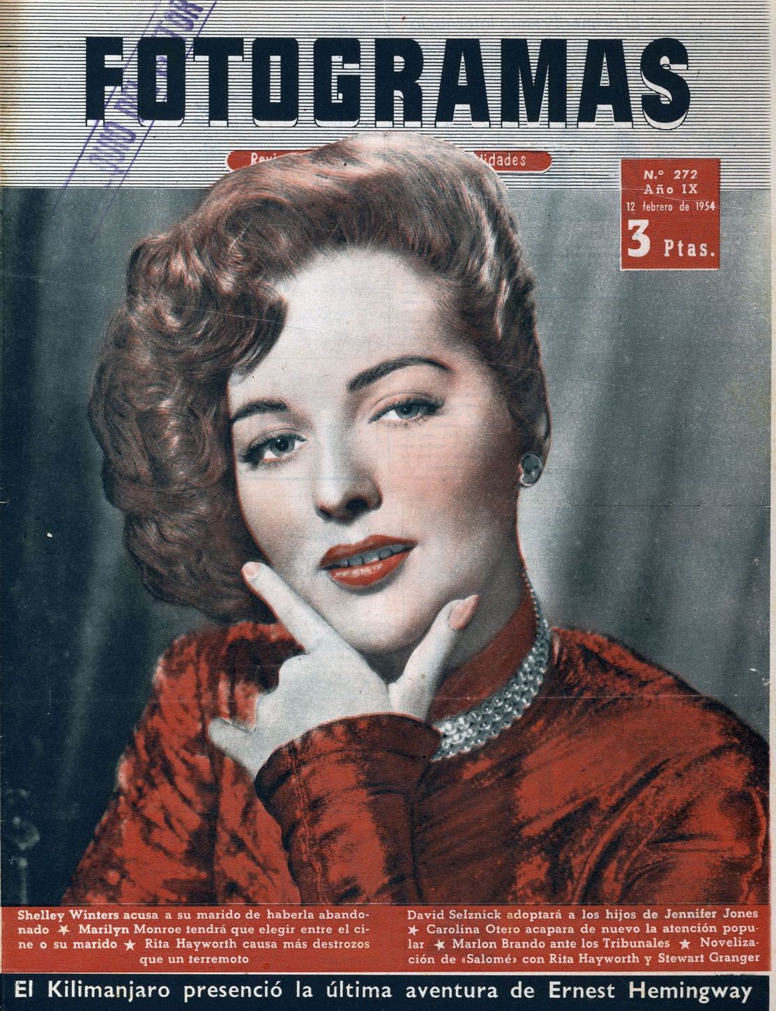 FOTOGRAMAS magazine side cover Issue 272 12 February 1954