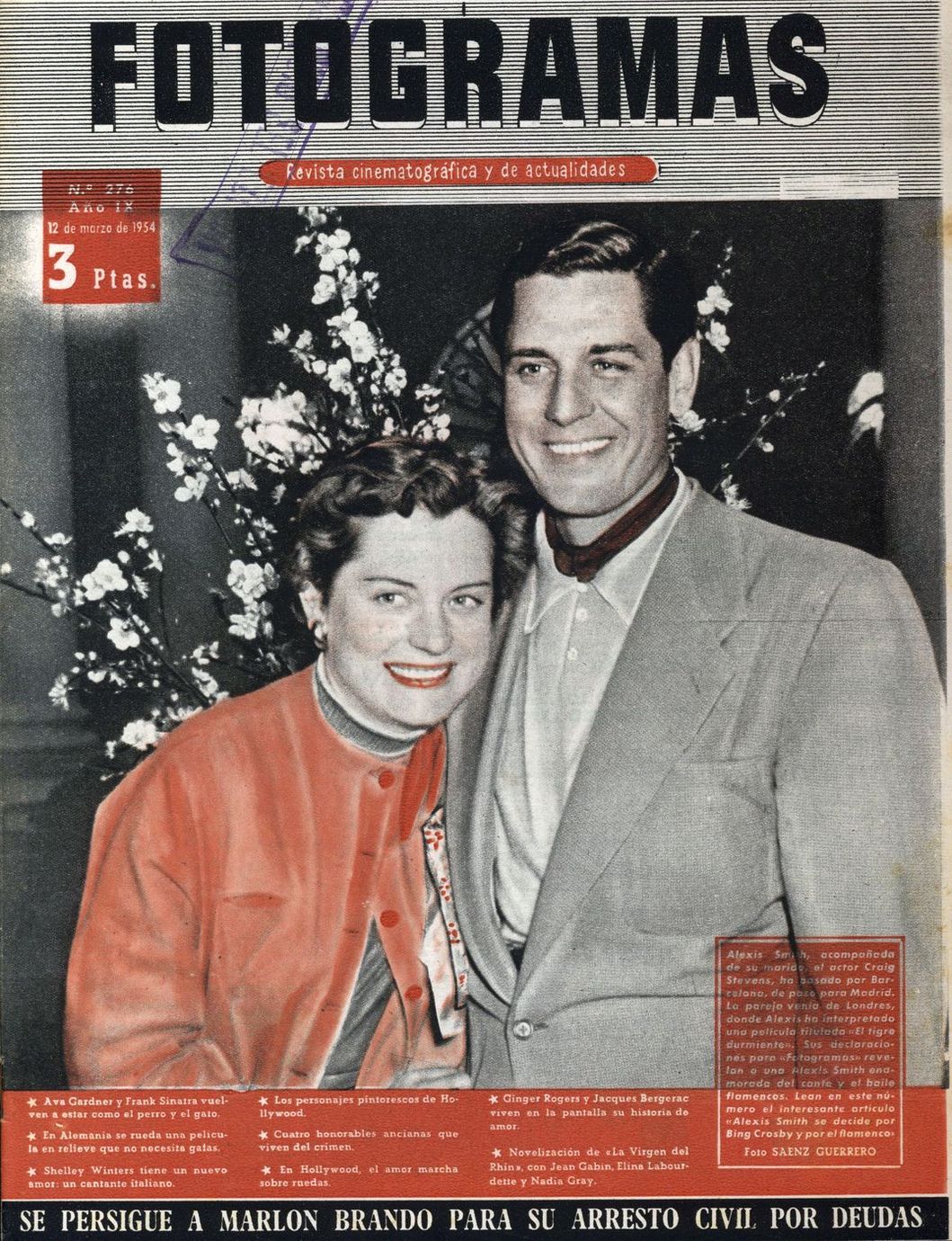 FOTOGRAMAS magazine side cover Issue 276 12 March 1954