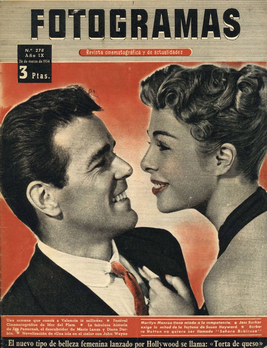 FOTOGRAMAS magazine side cover Issue 278 26 March 1954