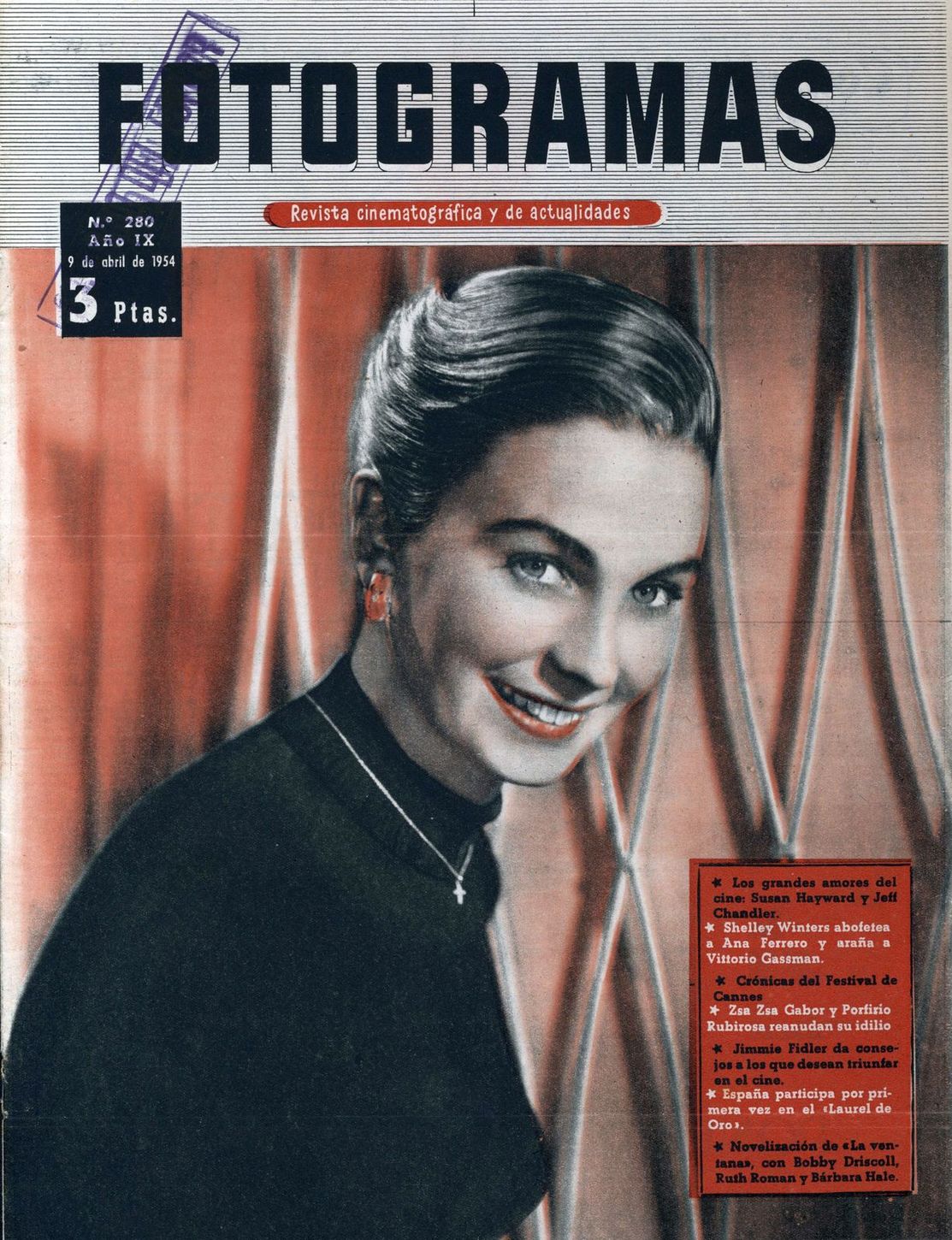 FOTOGRAMAS magazine side cover Issue 280 9 April 1954