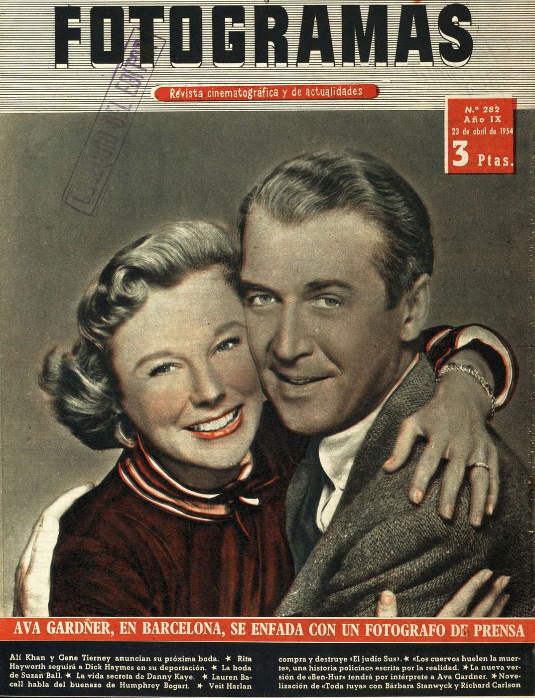 FOTOGRAMAS magazine side cover Issue 282 23 April 1954