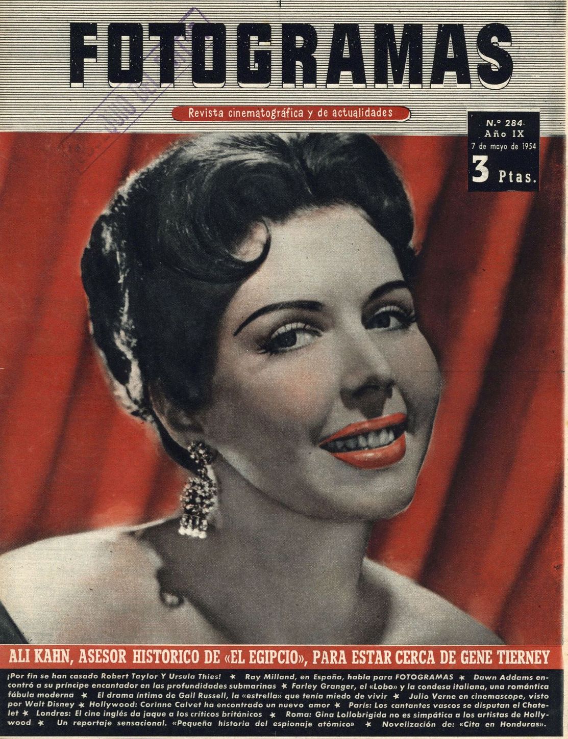 FOTOGRAMAS magazine side cover Issue 284 7 May 1954