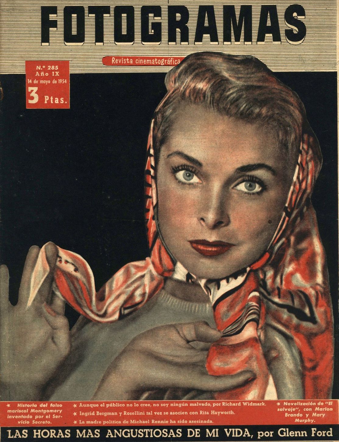 FOTOGRAMAS magazine side cover Issue 285 14 May 1954