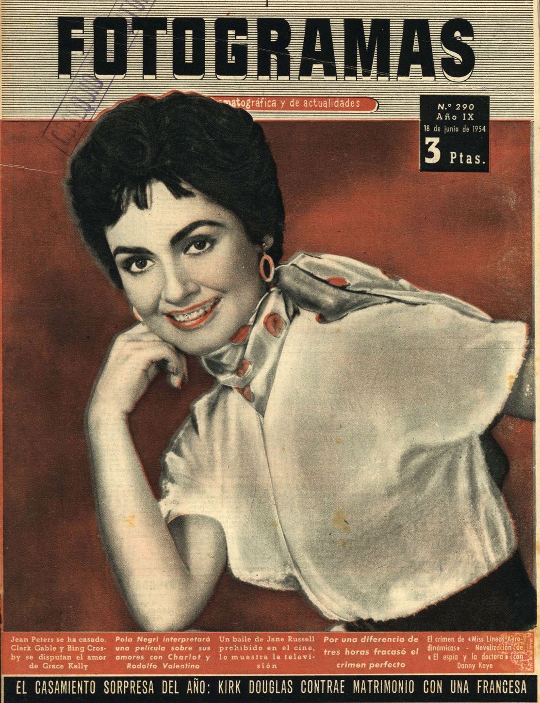 FOTOGRAMAS magazine side cover Issue 290 18 June 1954